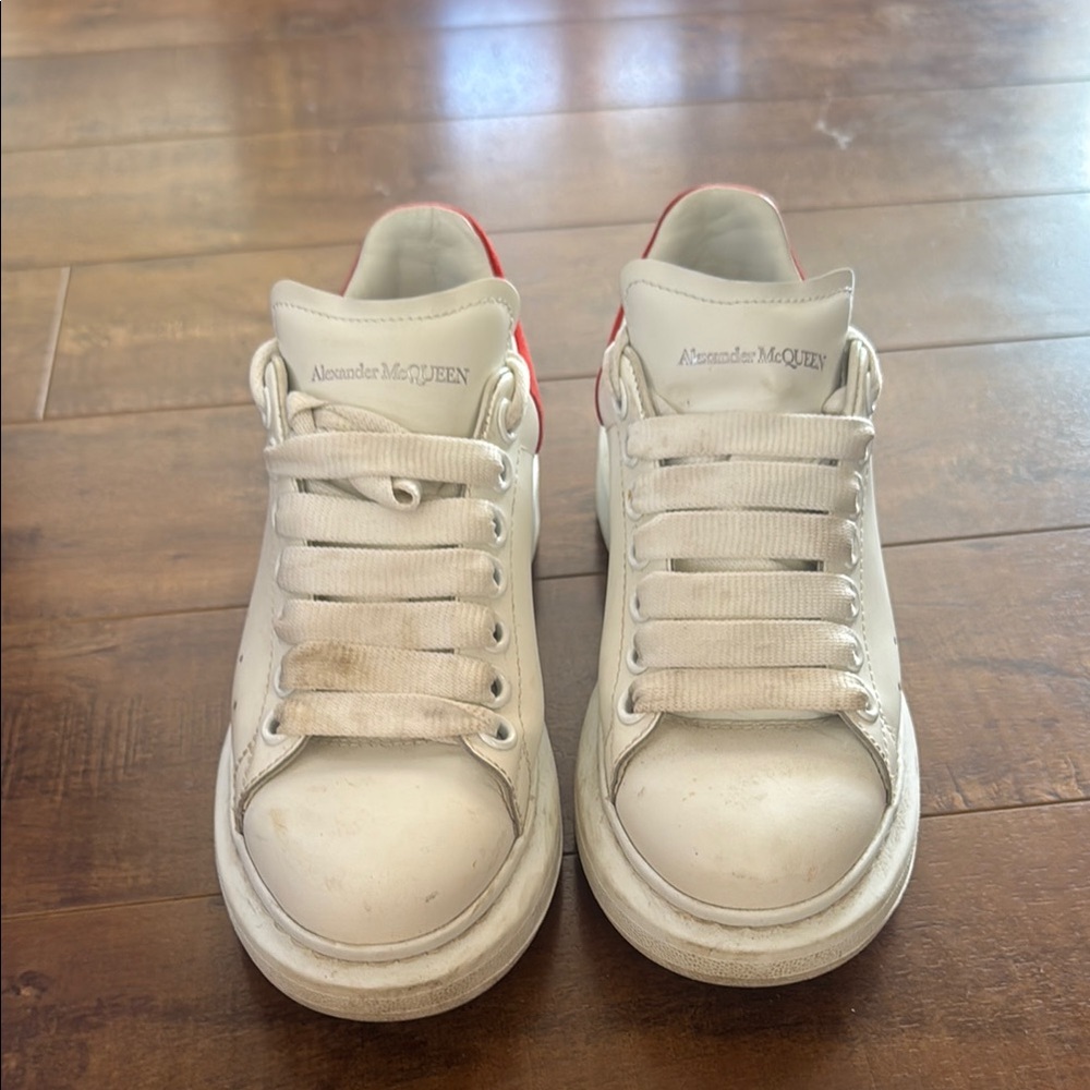 Alexander McQueen White and Red Sneakers